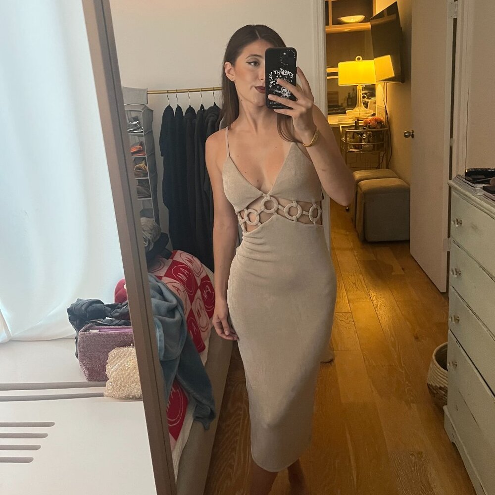 Beige Midi Dress